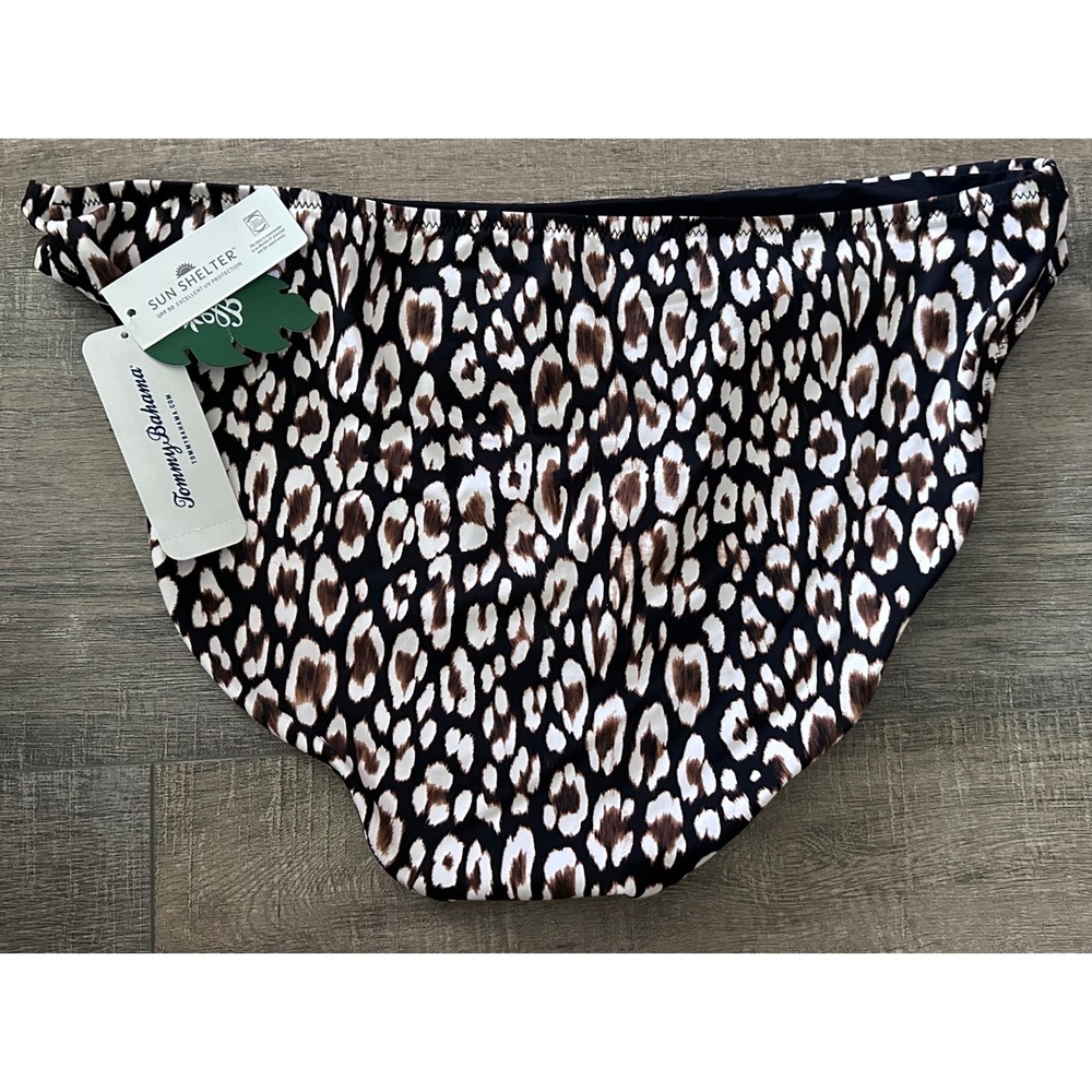 Tommy Bahama Palm Modern Safari Cat Hipster Bikini Bottoms Leopard Print NWT L - Picture 2 of 8